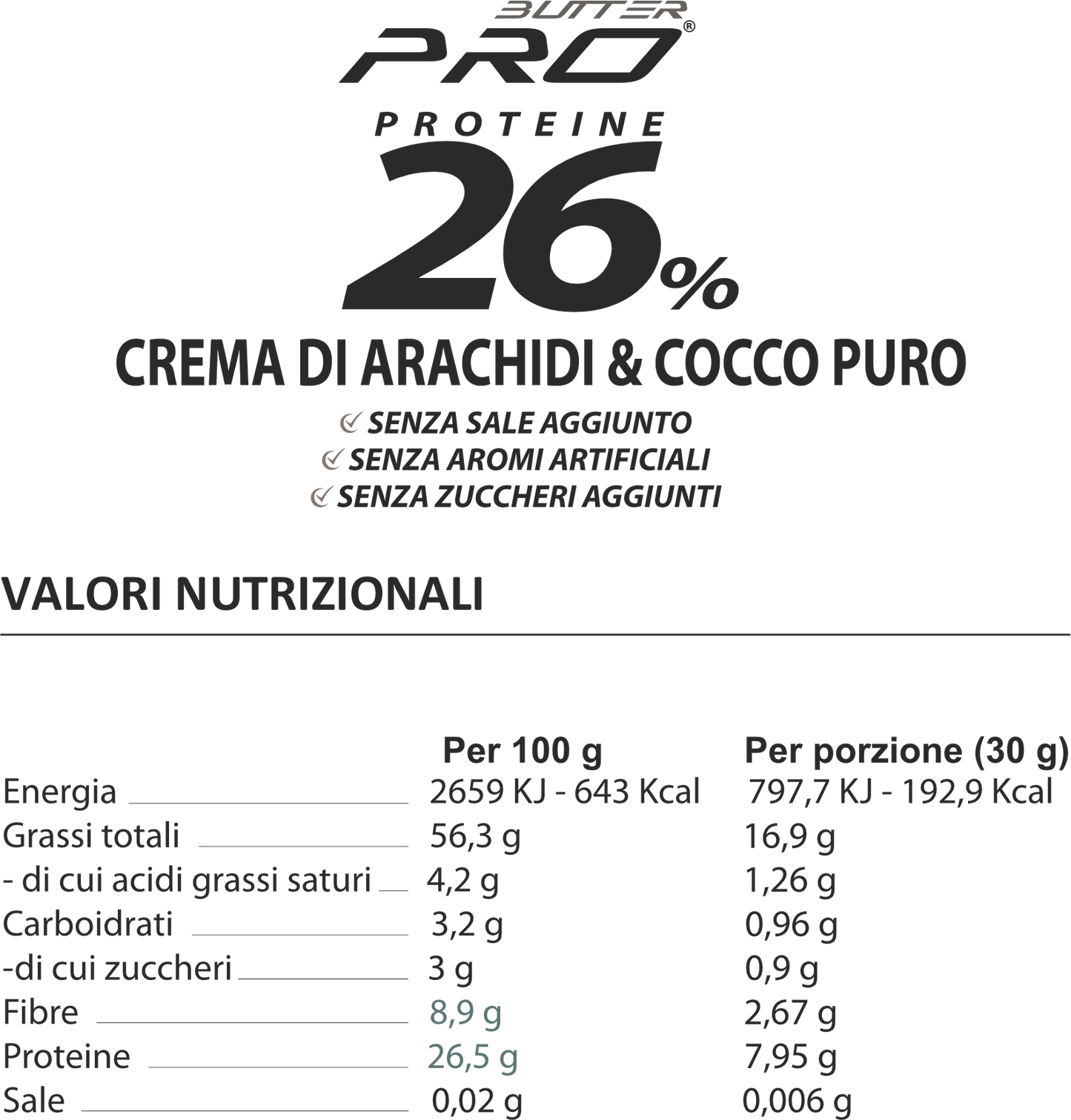 Burro di Arachide + cocco puro proteico 250gr