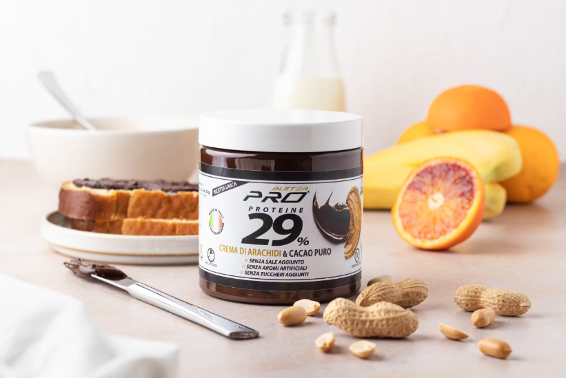 Burro di arachide + Cacao puro Proteico 450 gr