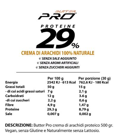 Burro di Arachidi Proteico SMOOTH Butter Pro 500gr